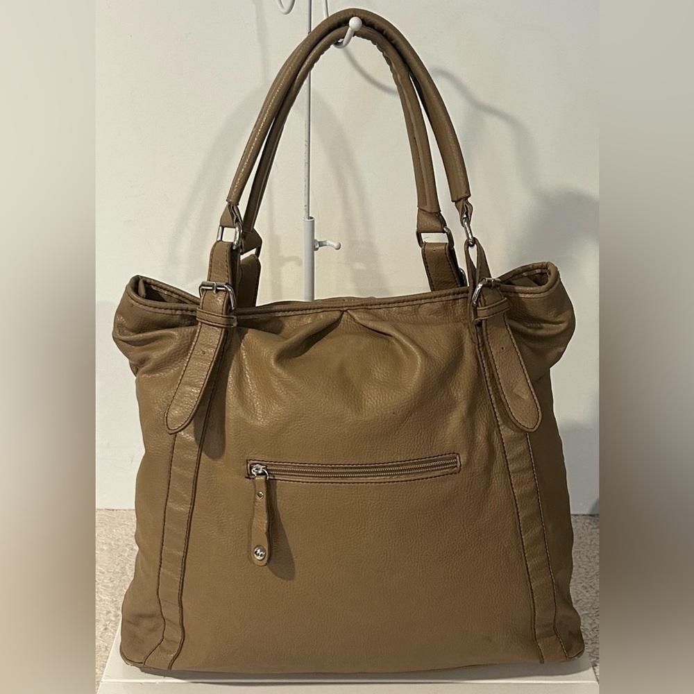 Barneys New York Brown Leather Lace-Up Tote Bag Large Slouchy Shoulder Bag Boho - Picture 10 of 16